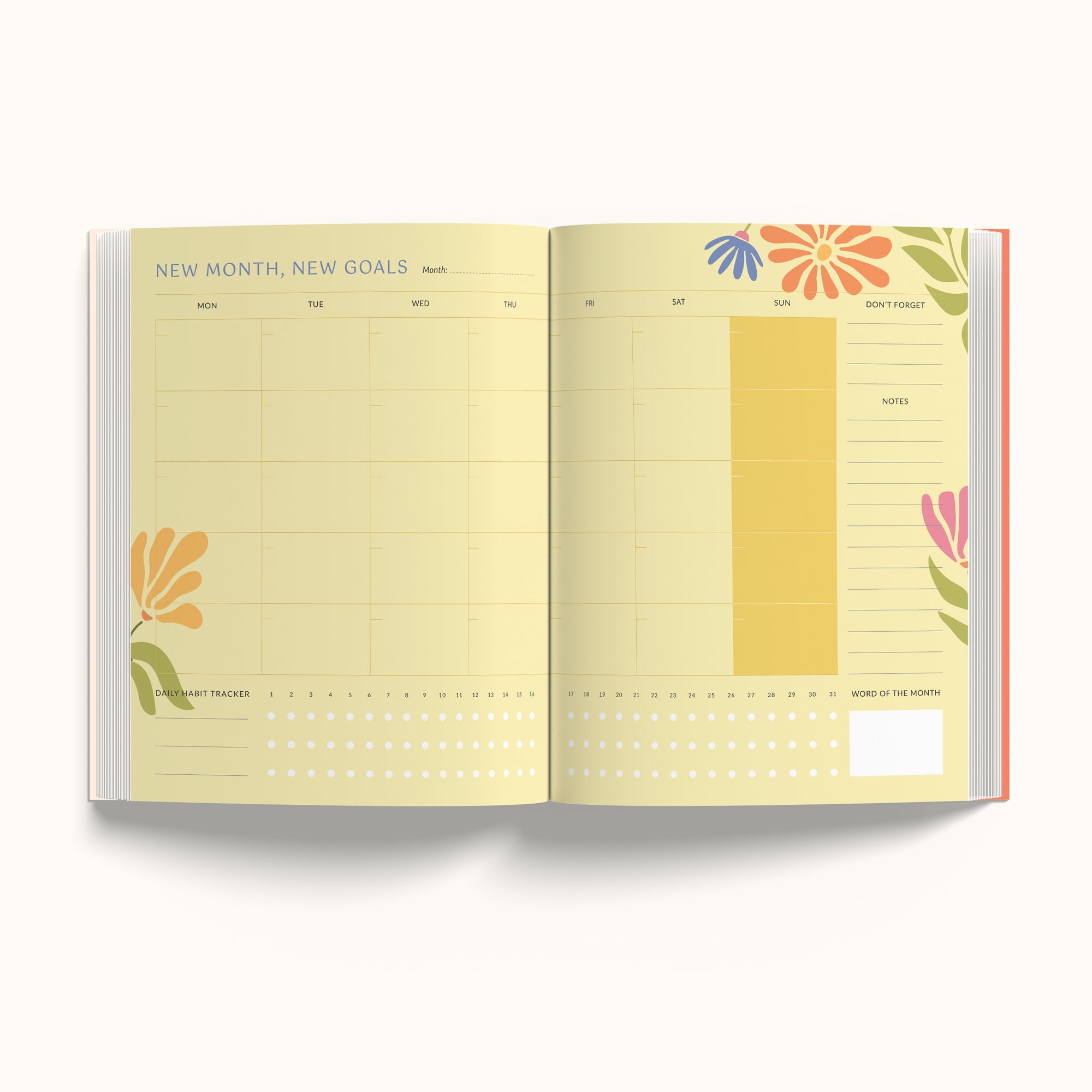 Annual Undated Planner - Make It Happen Peach