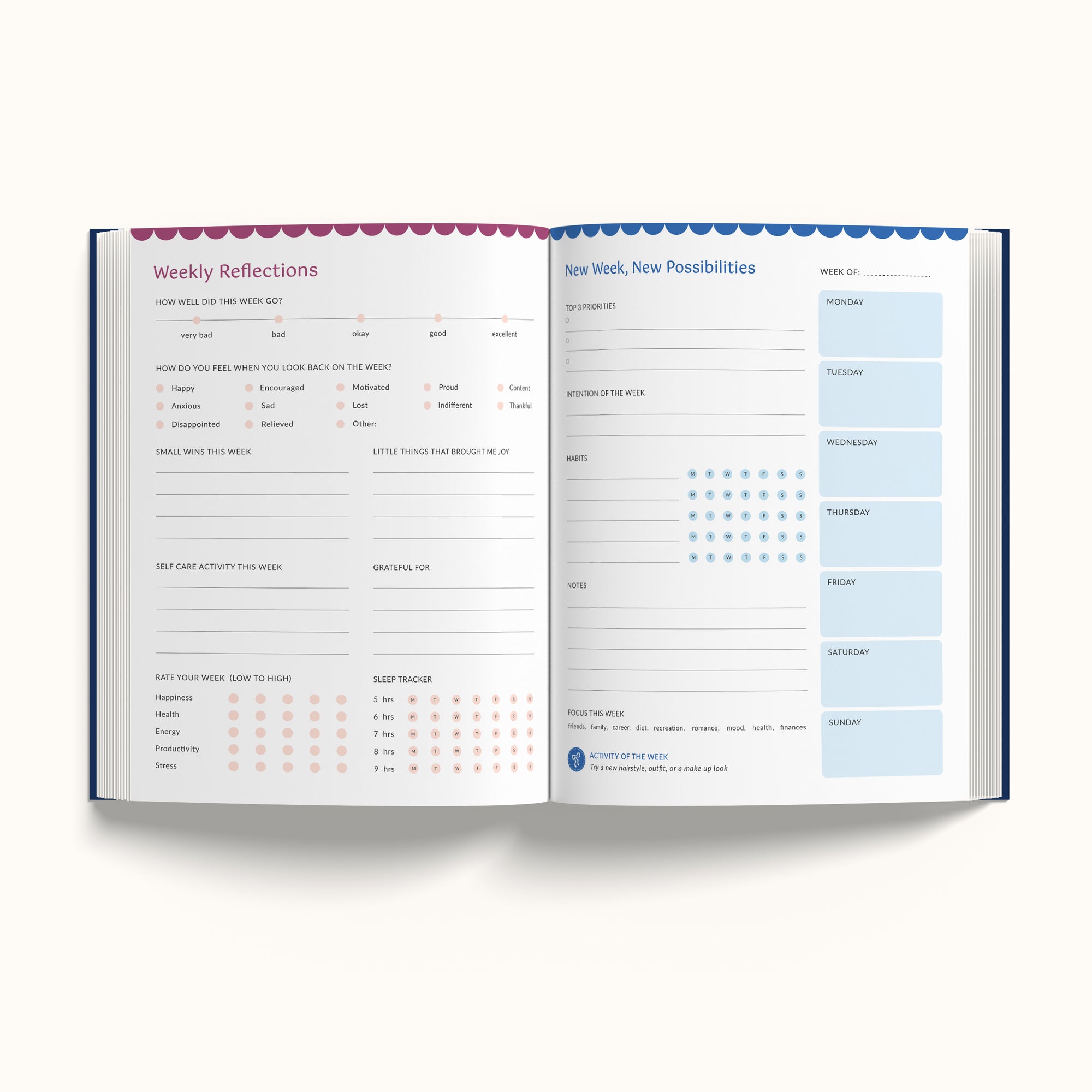 Annual Undated Planner - Make It Happen Blue