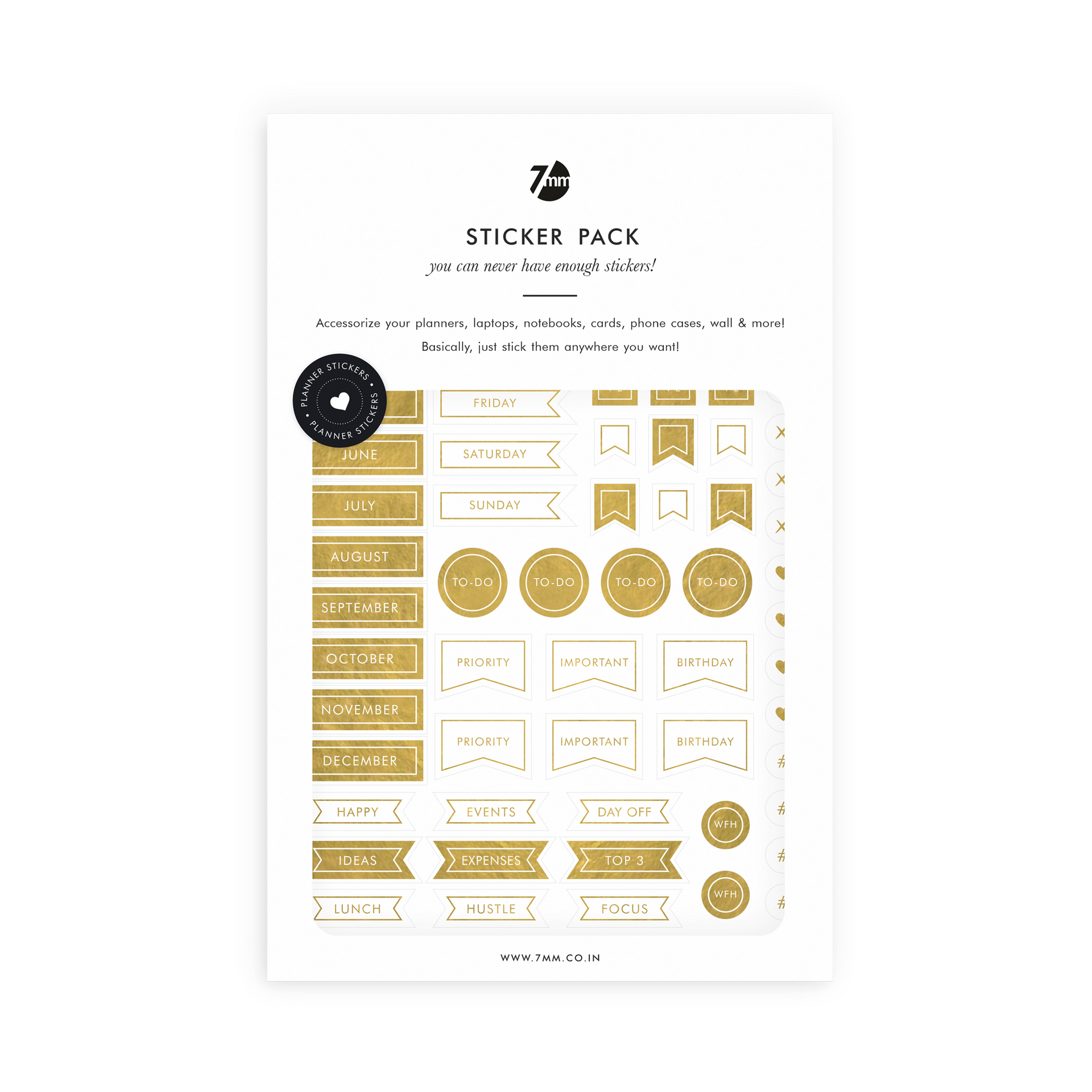 Black and Gold Planner Stickers